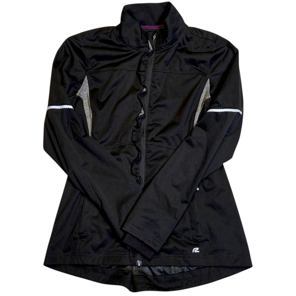 Road Runner Sports Full Zip Ruffle Running Jacket Black Medium - Picture 2 of 14